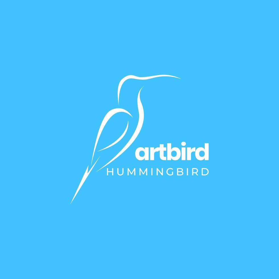 hummingbird perched isolated modern logo design vector icon illustration template