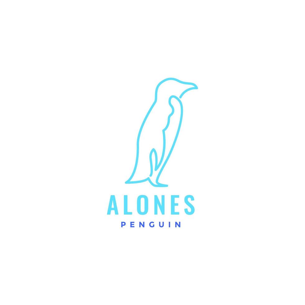 pequeño pingüino tratando de caminar solo hábitats oceánicos pájaro logo diseño vector icono ilustración plantilla