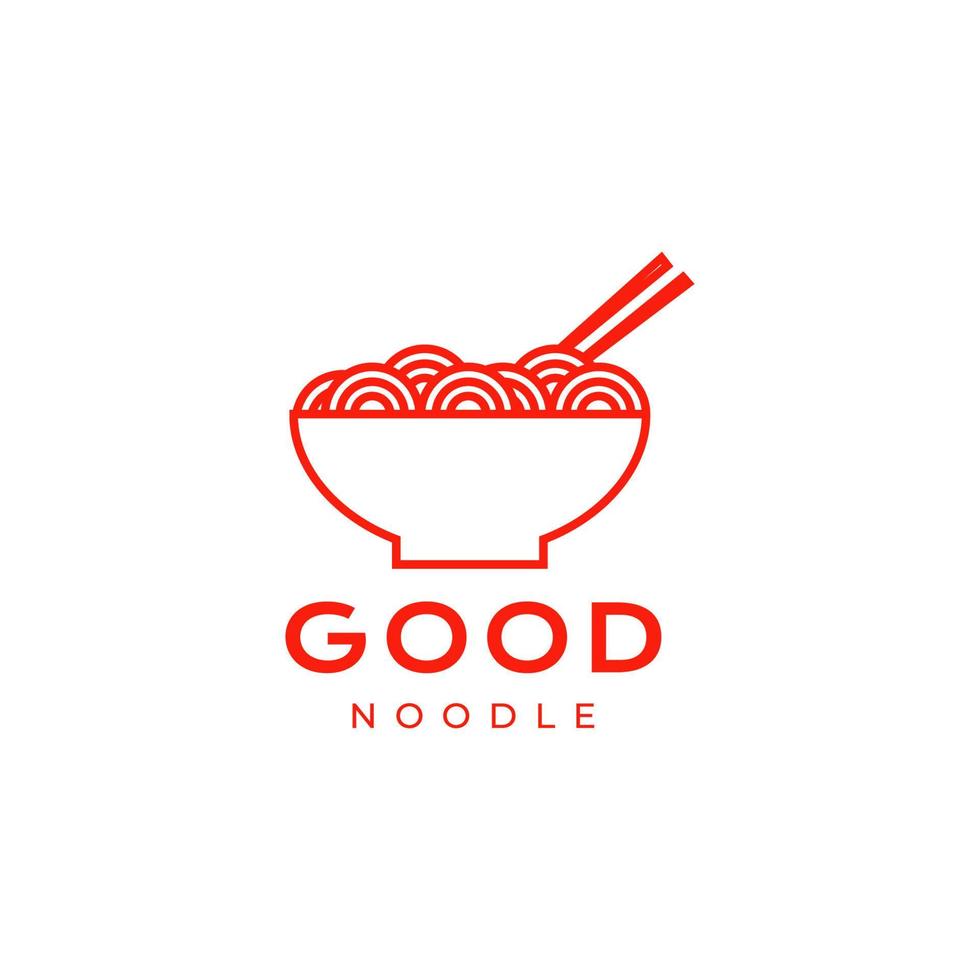 tazón de fideos palillos delicioso menú sabor receta logotipo diseño vector icono ilustración plantilla