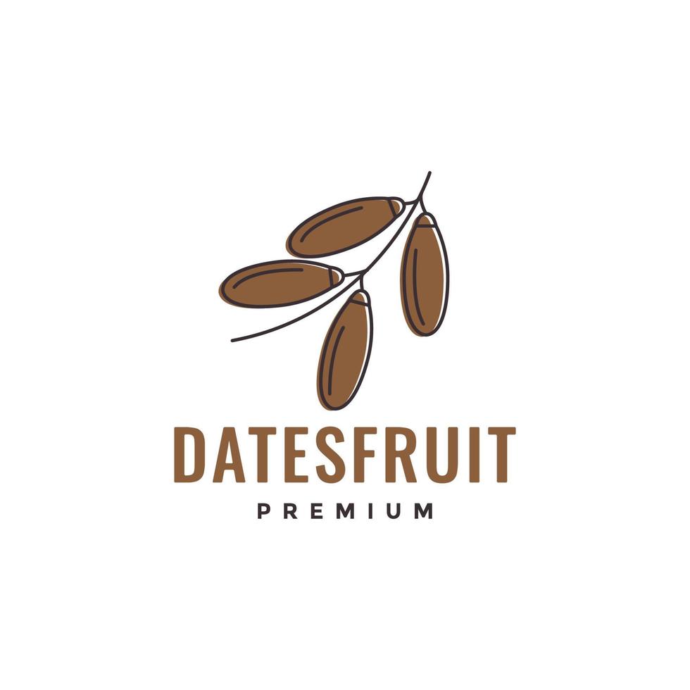 date fruit fresh sweet from trees logo design vector icon illustration template