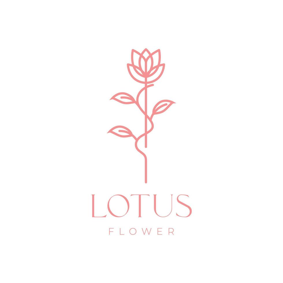 lotus flowers plant feminine female florist aroma logo design vector icon illustration template