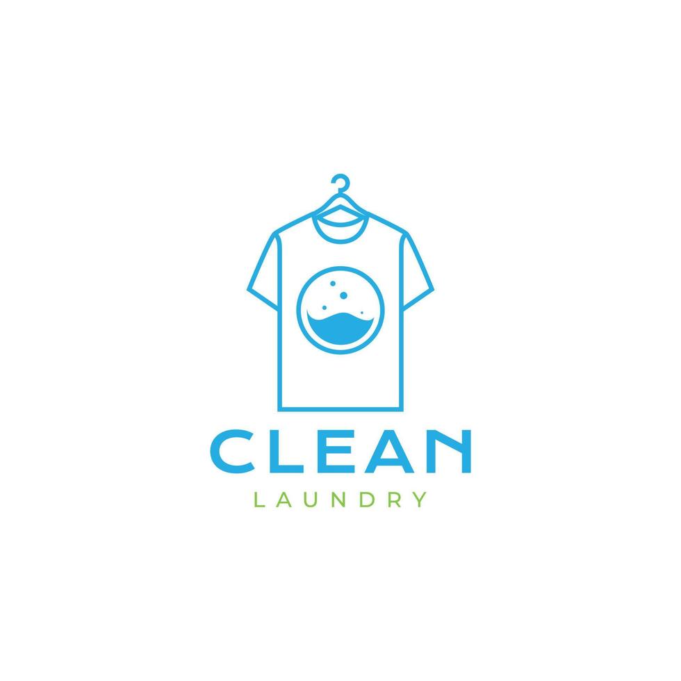 laundry cloth washing machine cleaner modern logo design vector icon illustration template