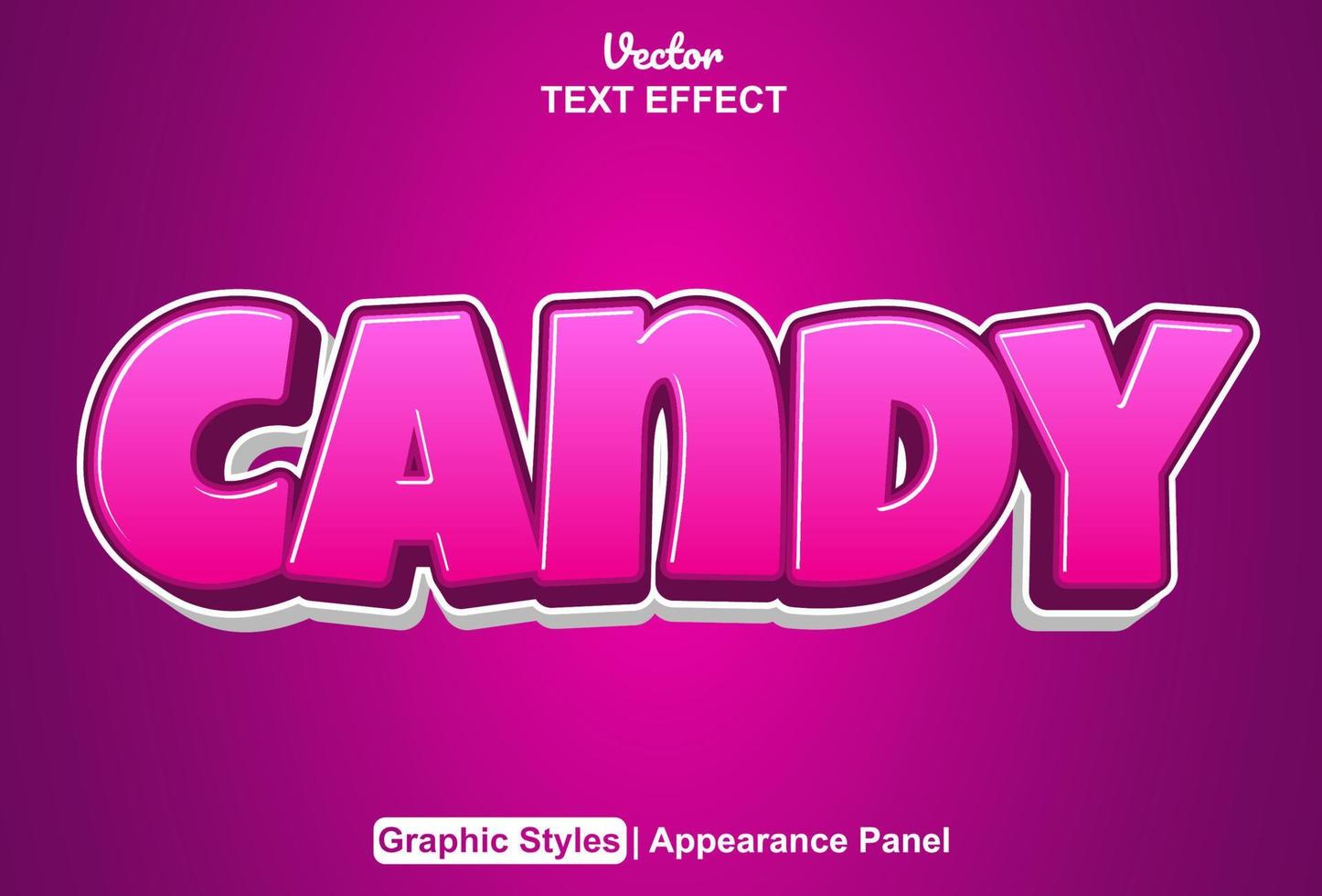 candy text effect with graphic style and editable vector