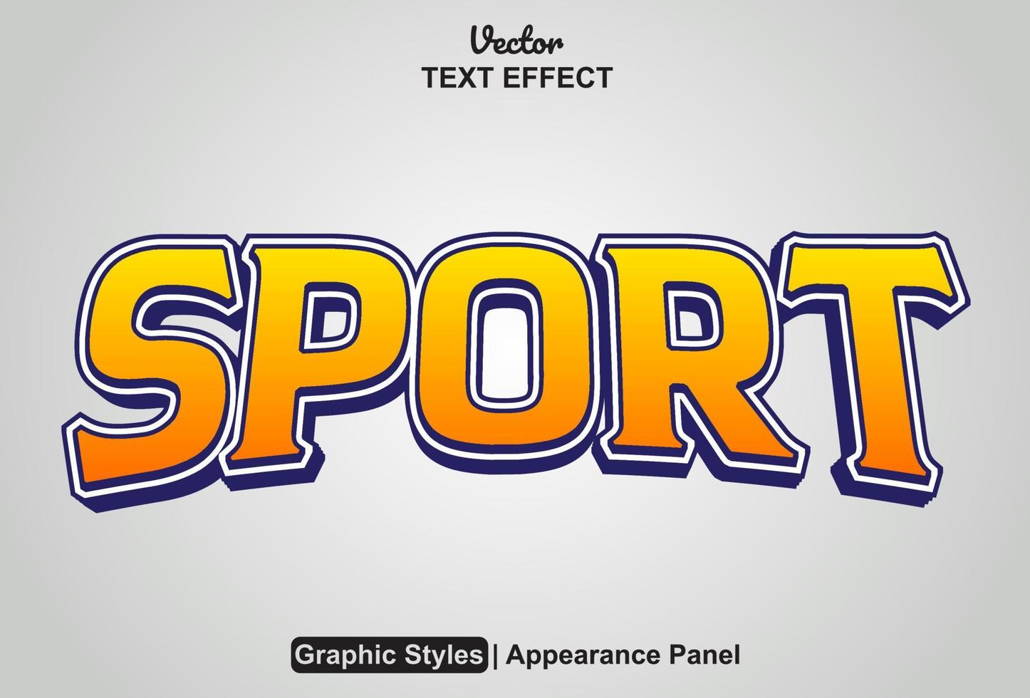 sport text effect with graphic style and editable. vector