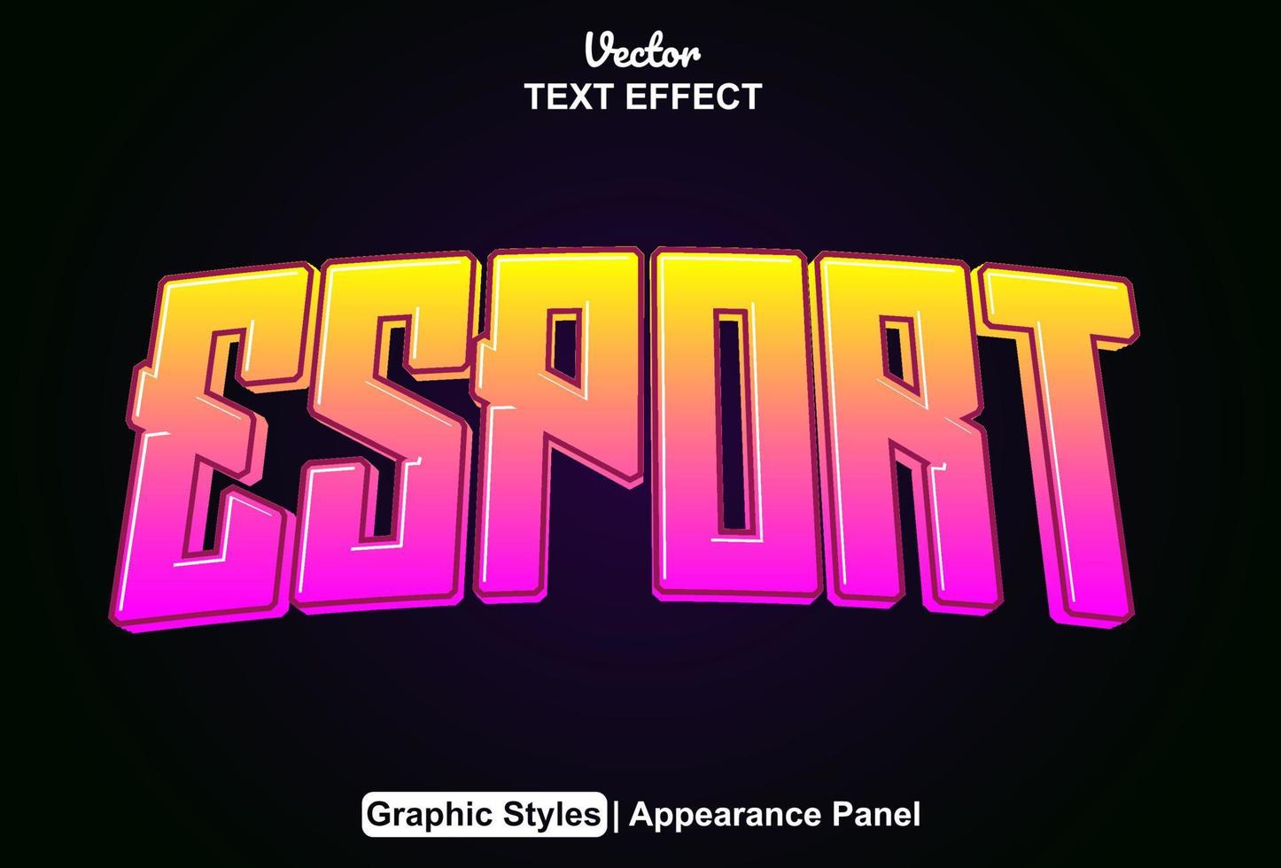 esport text effect with graphic style and editable vector