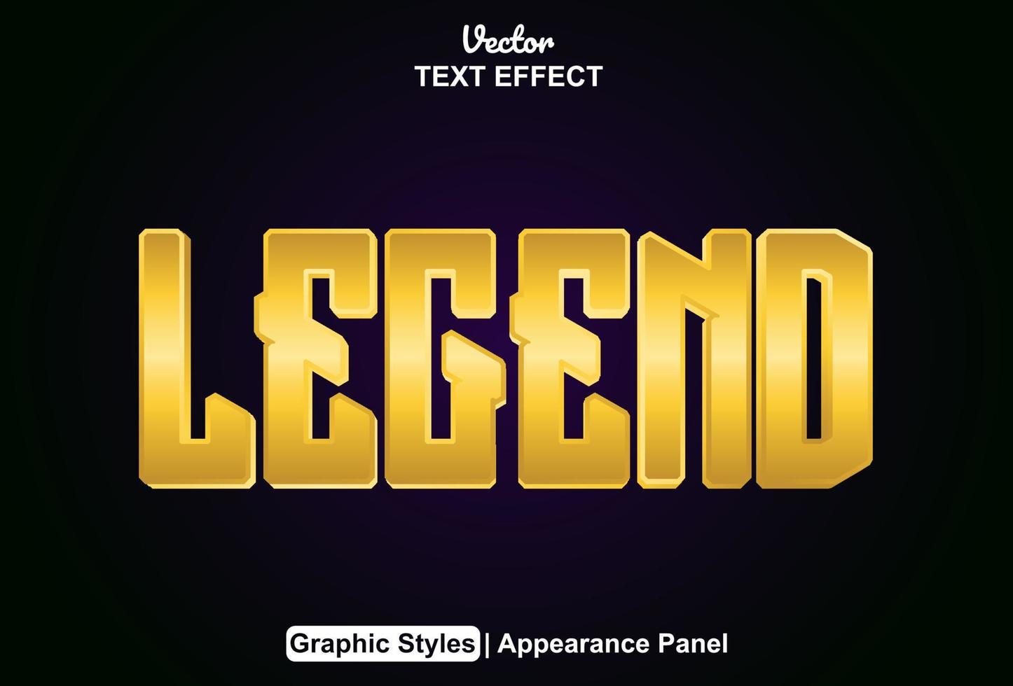 legend text effect with graphic style and editable. vector