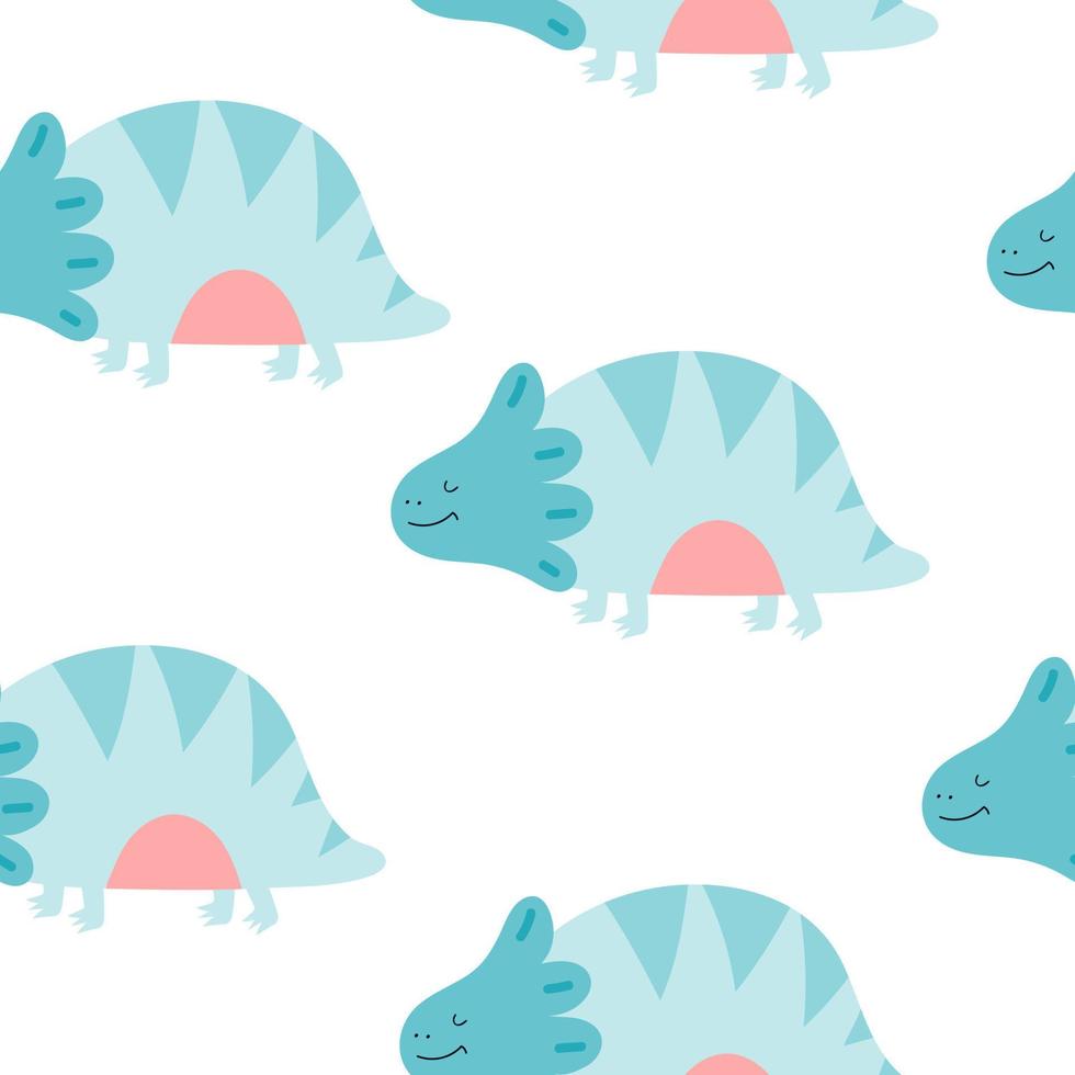seamless pattern with cartoon dinosaurs. Colorful vector flat style for kids. Animals. hand drawing. baby design for fabric, print, wrapper, textile
