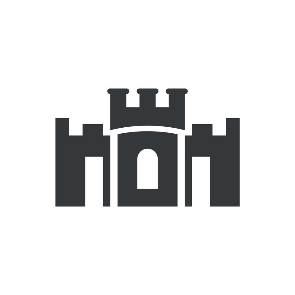 diseño de símbolo de logotipo editable de castillo de arena de ilustración simple vector