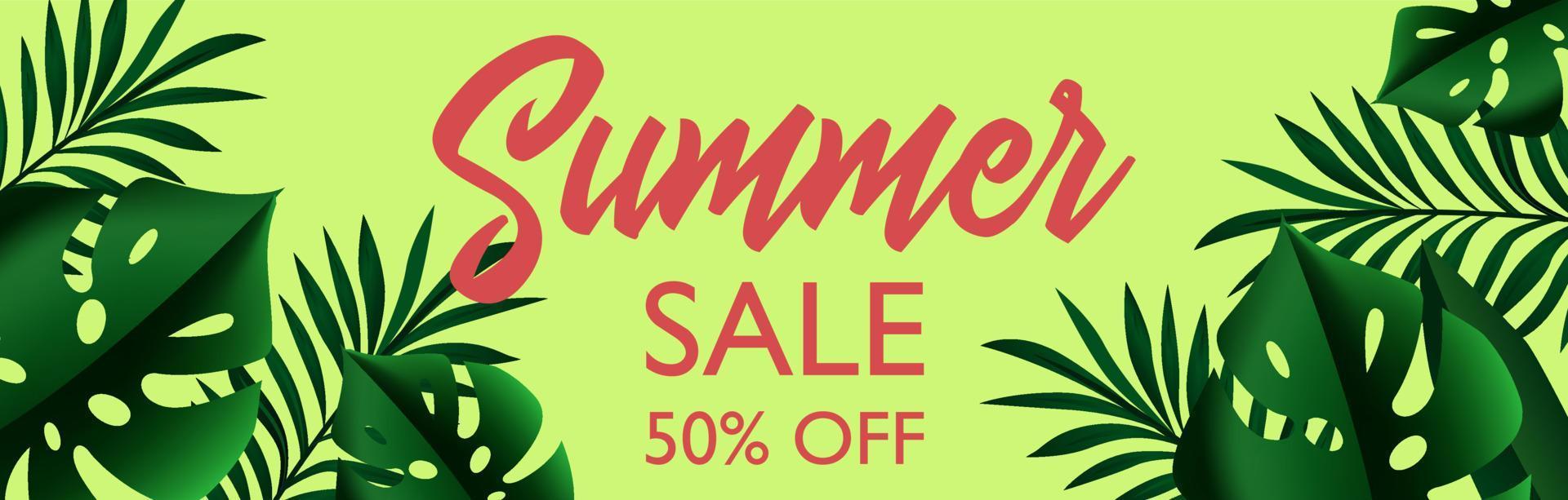 Summer Sale Tropical design template banner illustration vector