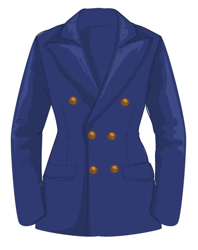 Casual jacket with buttons, marine nautical style vector