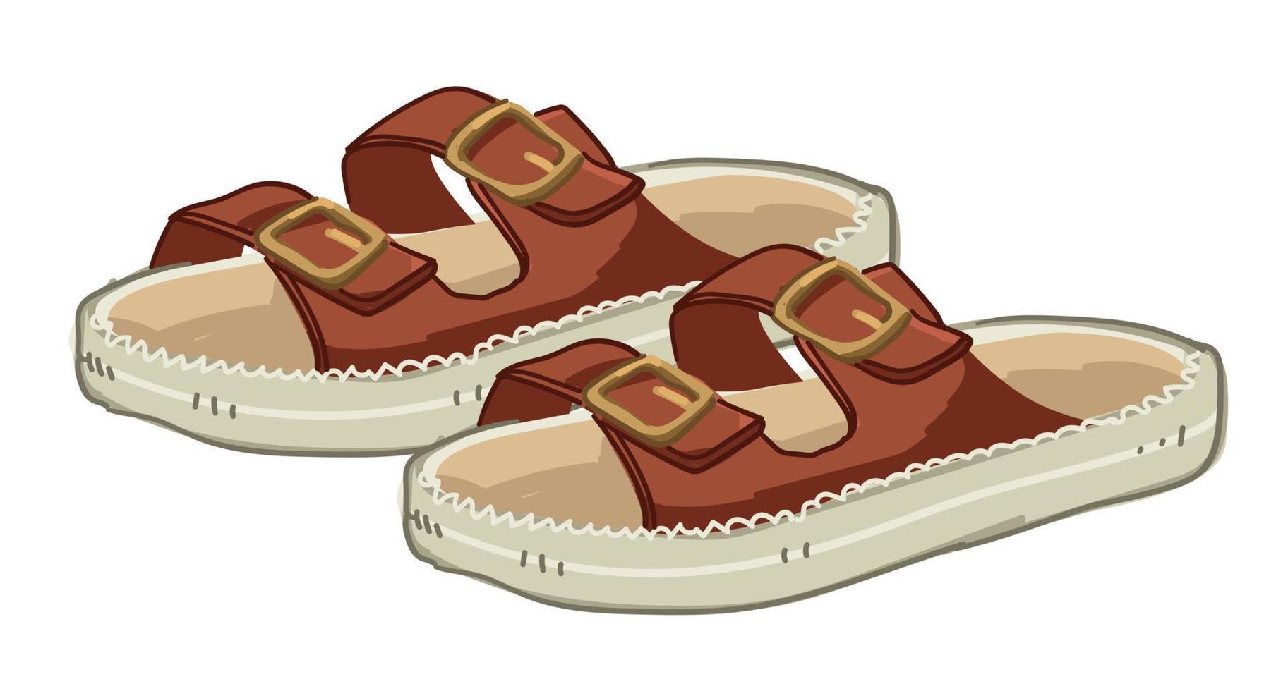 sandalias diseñadas en estilo safari, ropa de moda vector