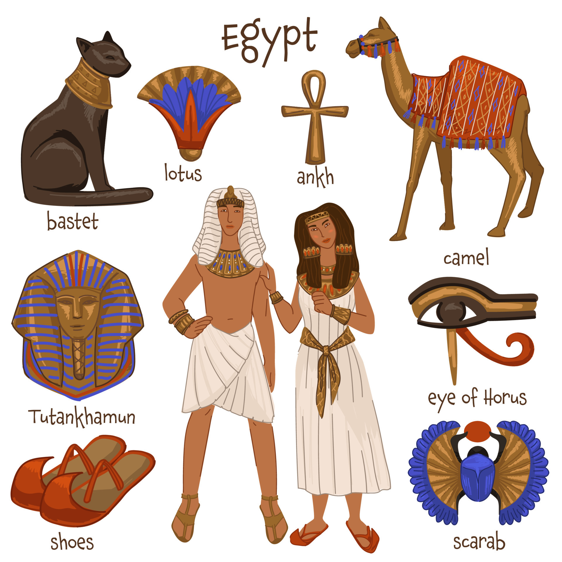 Ancient Egypt People Culture And Tradition Vector 19486036 Vector Art At Vecteezy