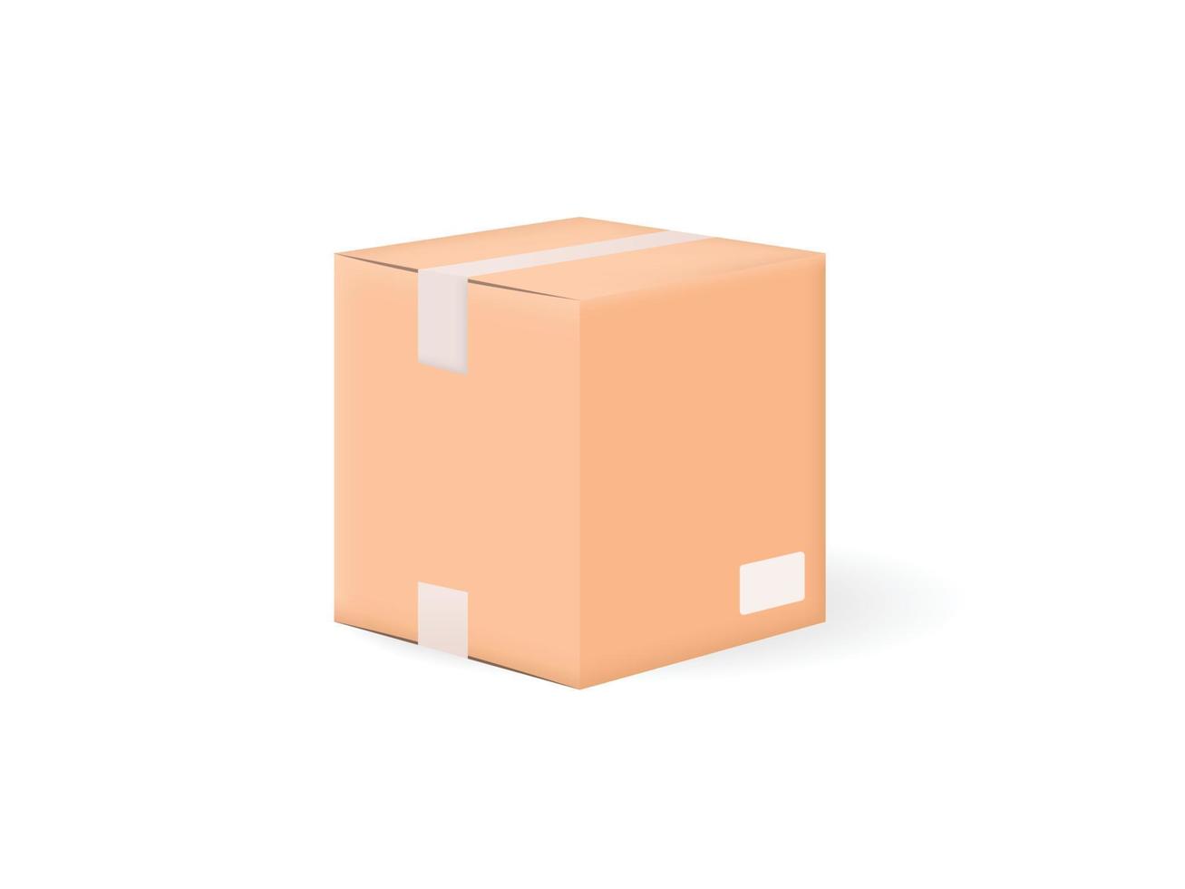 Ilustración de vector de diseño de maqueta 3d de paquete de cartón