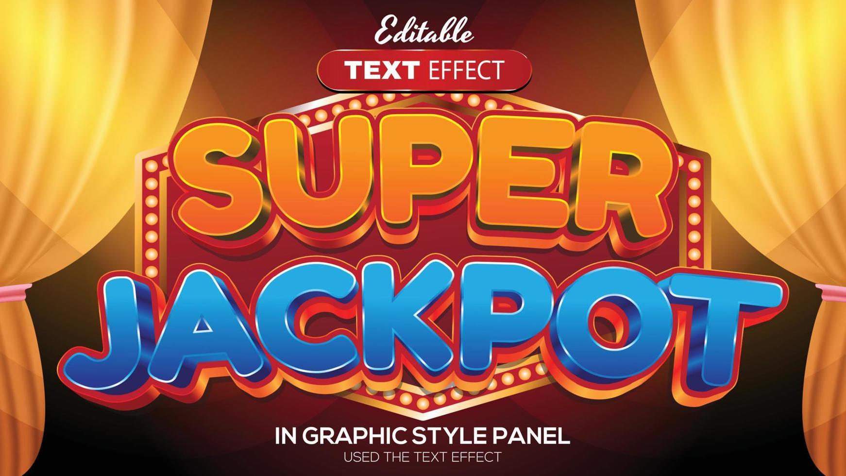 3D editable text effect casino theme vector