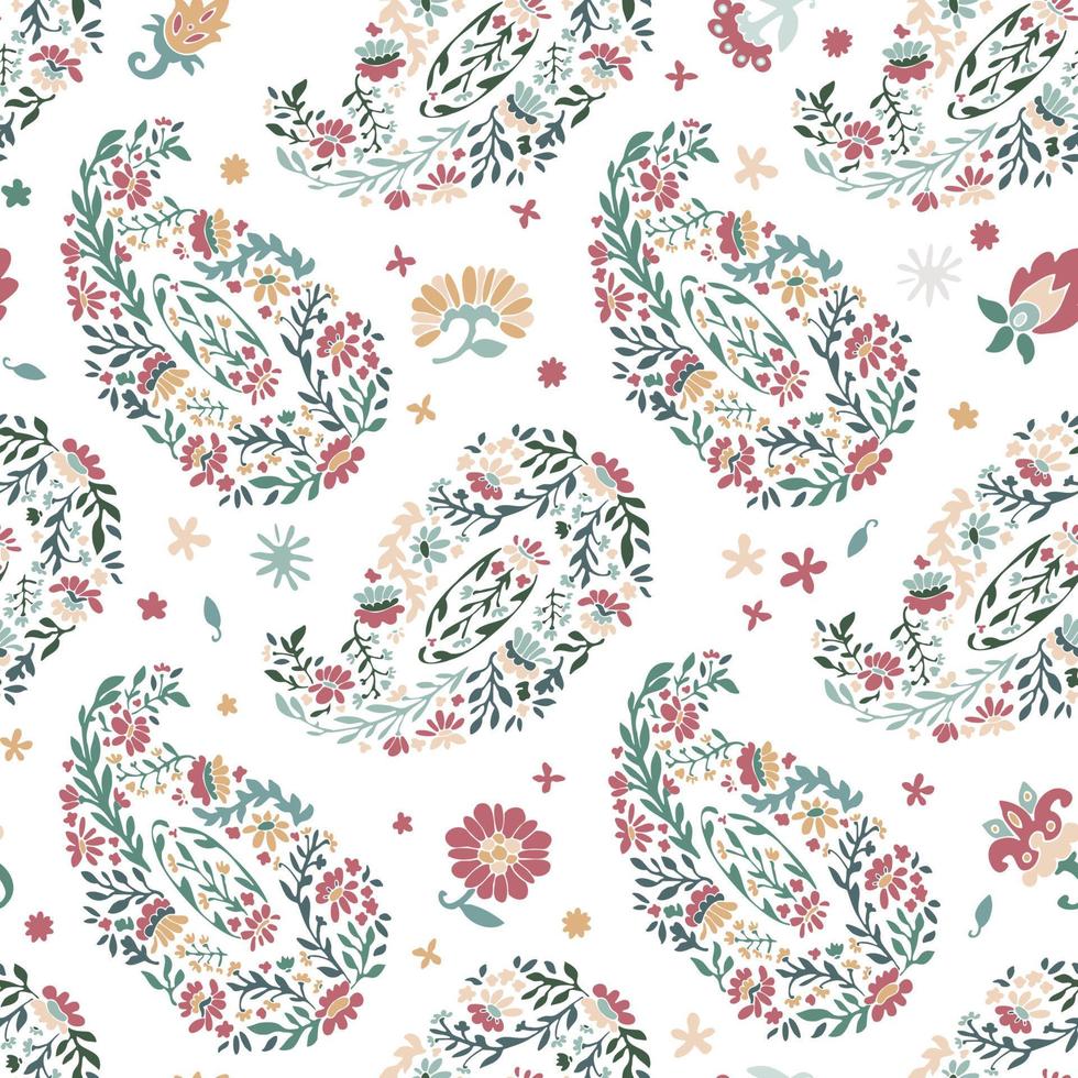 Flourishing and blooming of flowers seamless print vector