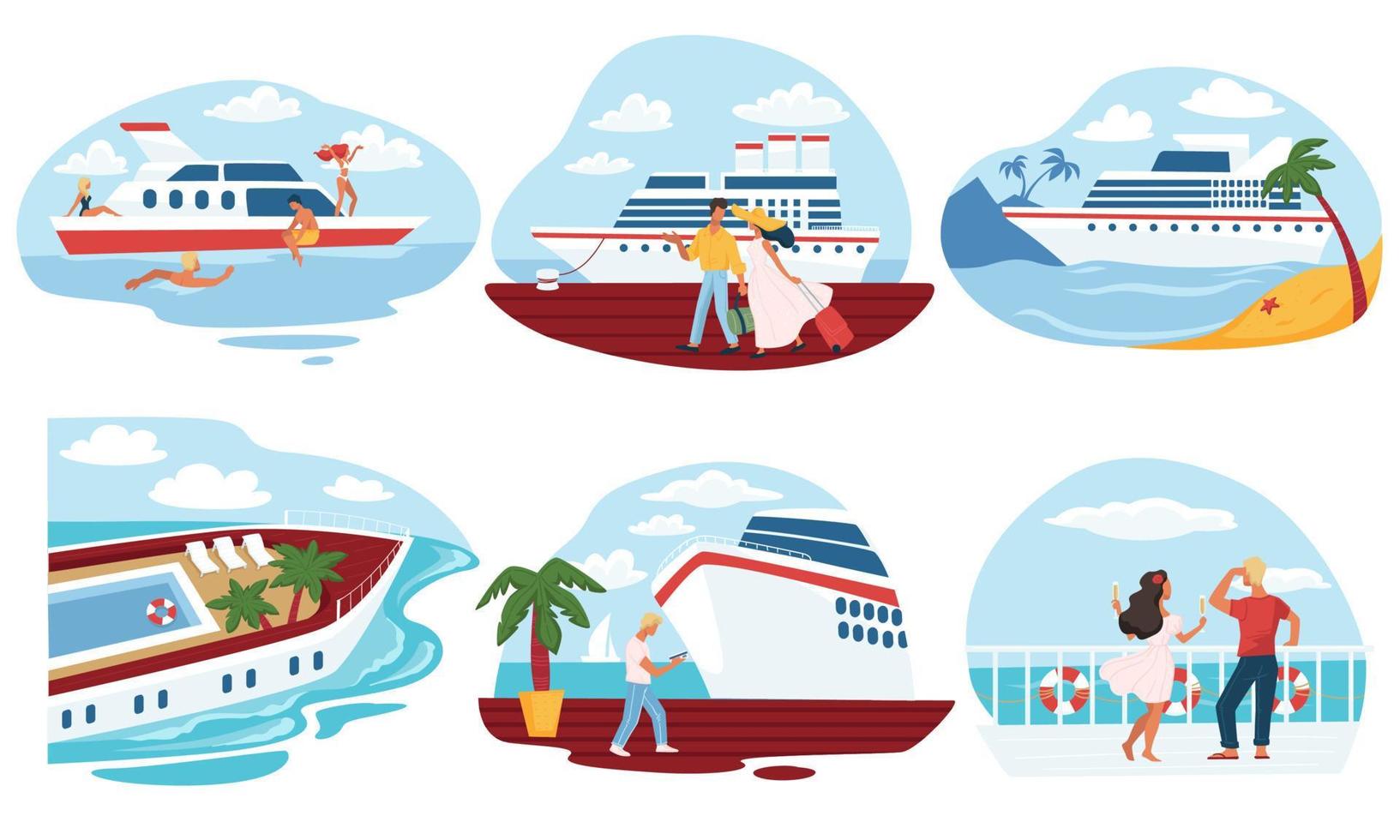 Cruise and voyage relax on weekends or vacation vector