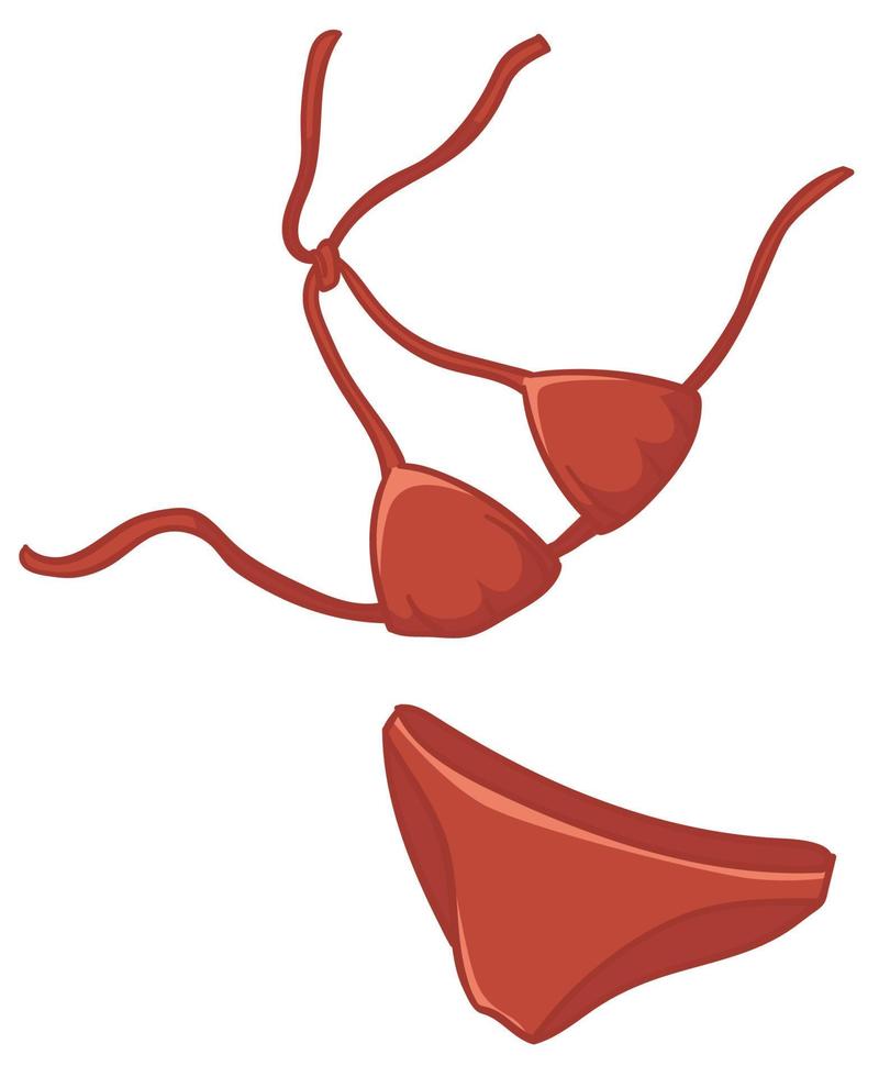 Bikini swimming suit set, clothing for seaside vector