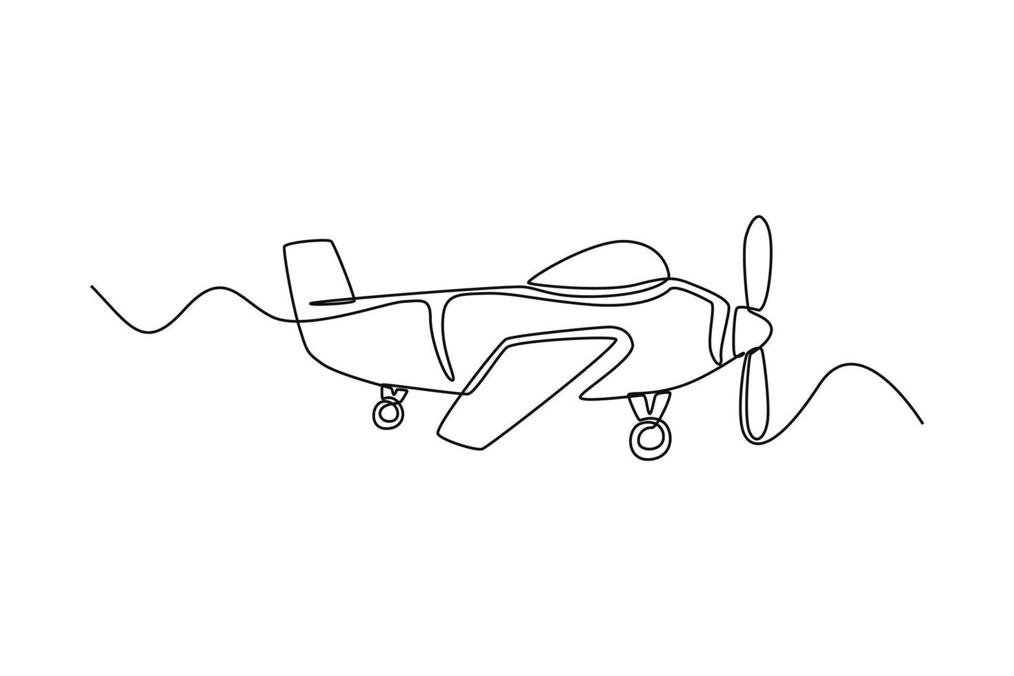 Single one line drawing stunt plane. Air transportation concept. Continuous line draw design graphic vector illustration.