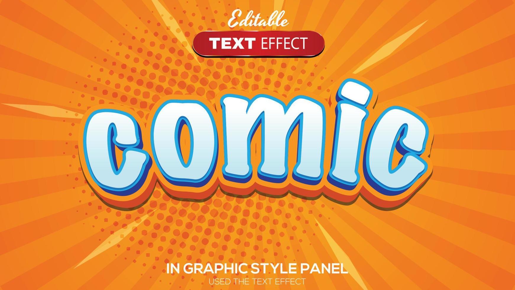 3D editable text effect comic theme vector