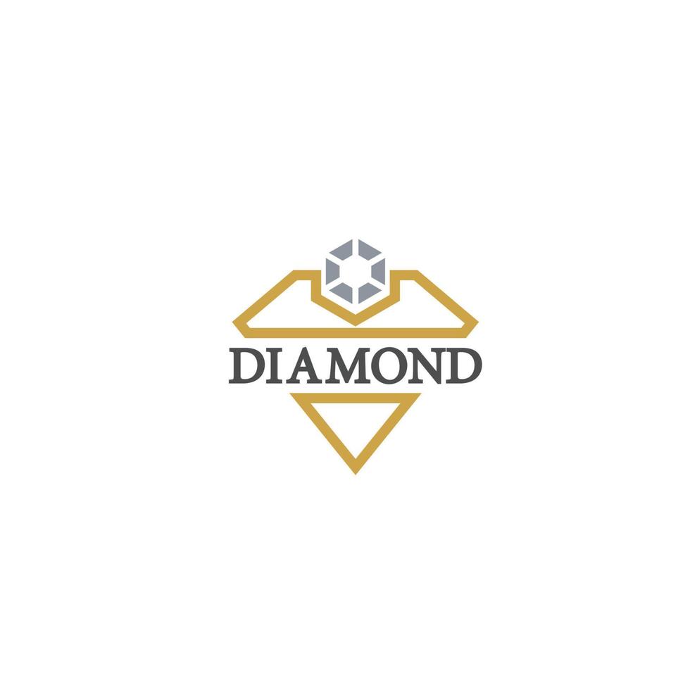 logotipo de diamante marca premium de lujo vector