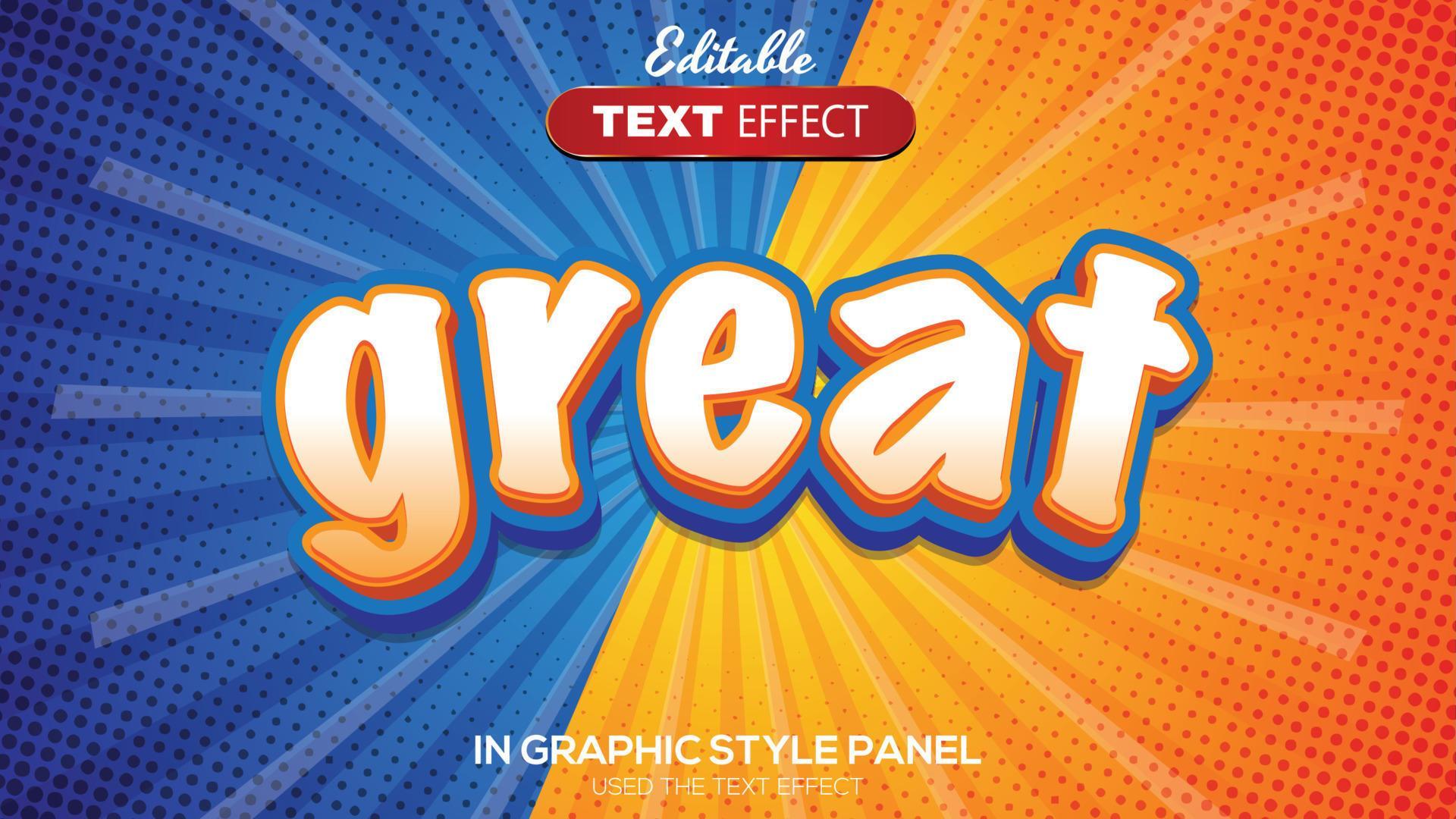 3D editable text effect comic theme 19486440 Vector Art at Vecteezy