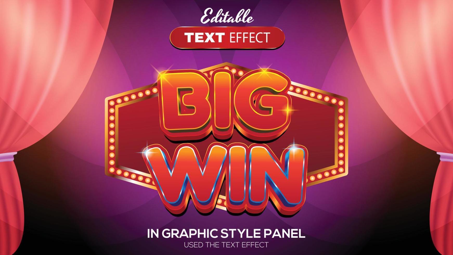 3D editable text effect casino theme vector