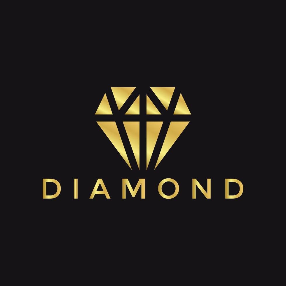 plantilla de logotipo de vector de oro de diamante moderno, logotipo de diamante de lujo