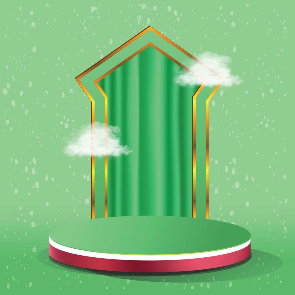 3D element podium ramadan theme vector