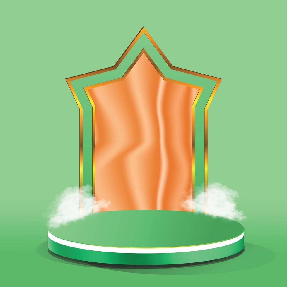 tema de ramadán de podio de elemento 3d vector