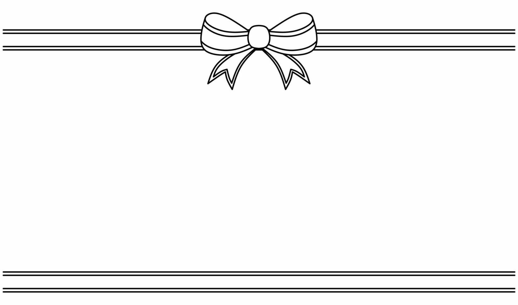 outline ribbon and bow frame with copy space for your text or design vector