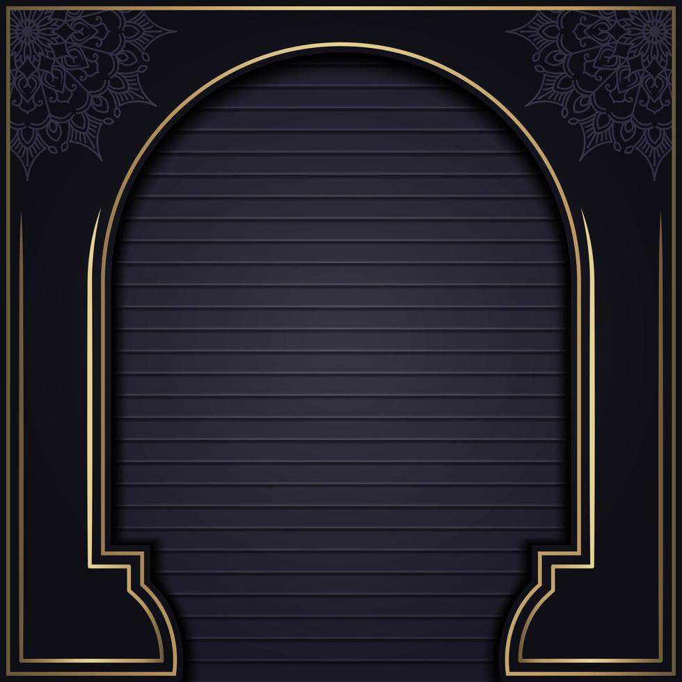 Black background with mandala ornament vector