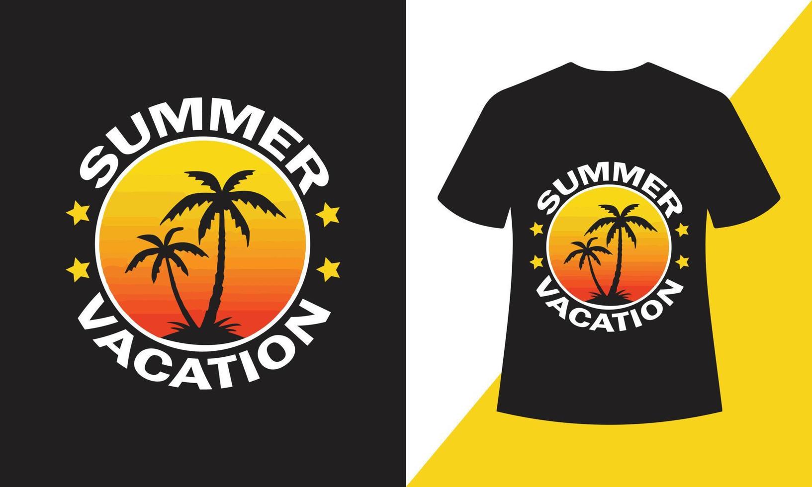 Summer Vacation Typography T-shirt design vector