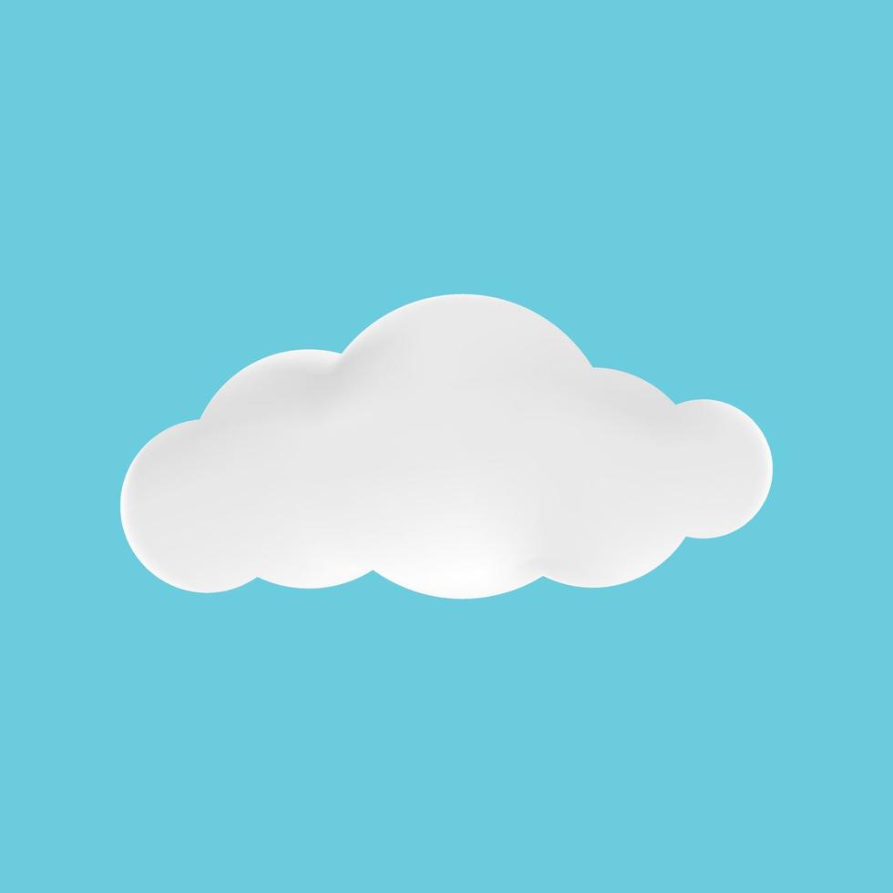 3d bubble cloud. 3d cartoon icon vector