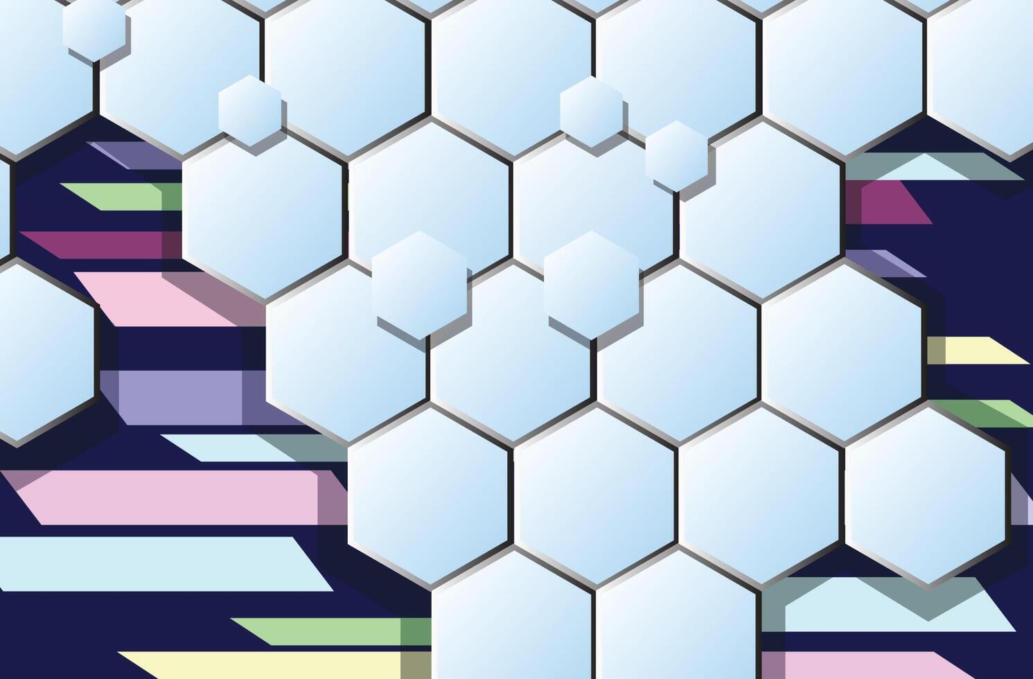 Abstract hexagon white background vector
