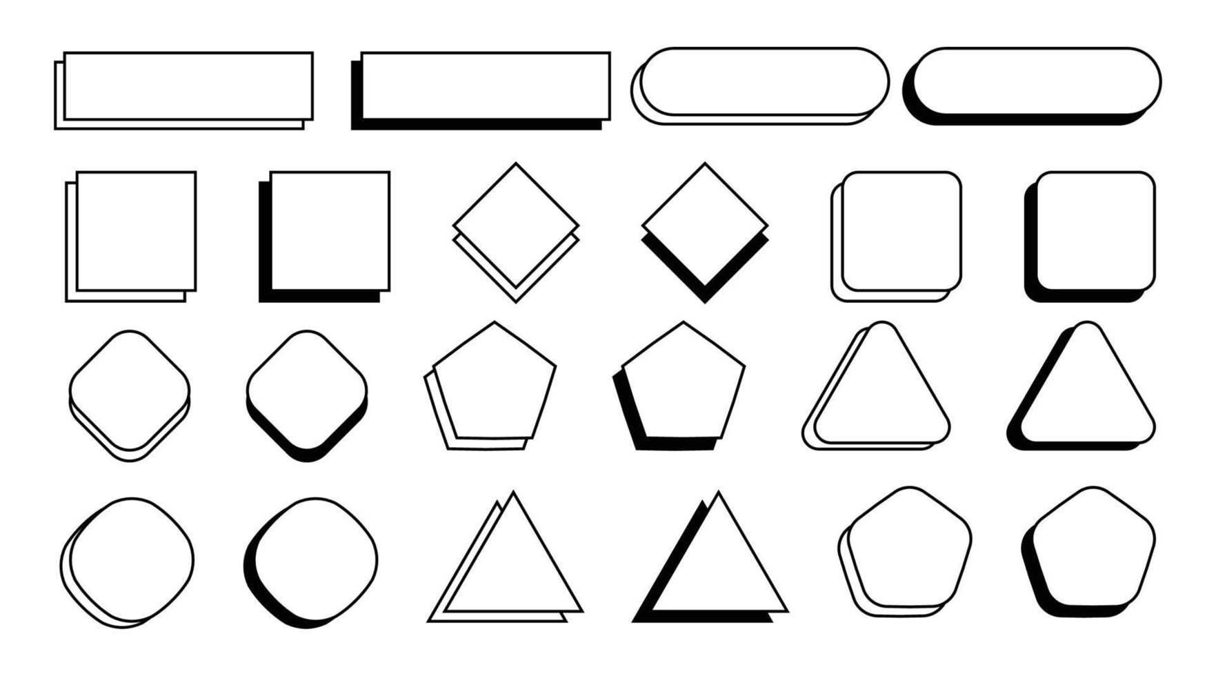 Conjunto de diseño de elementos de formas geométricas. símbolo con diseño geométrico de forma y línea. vector