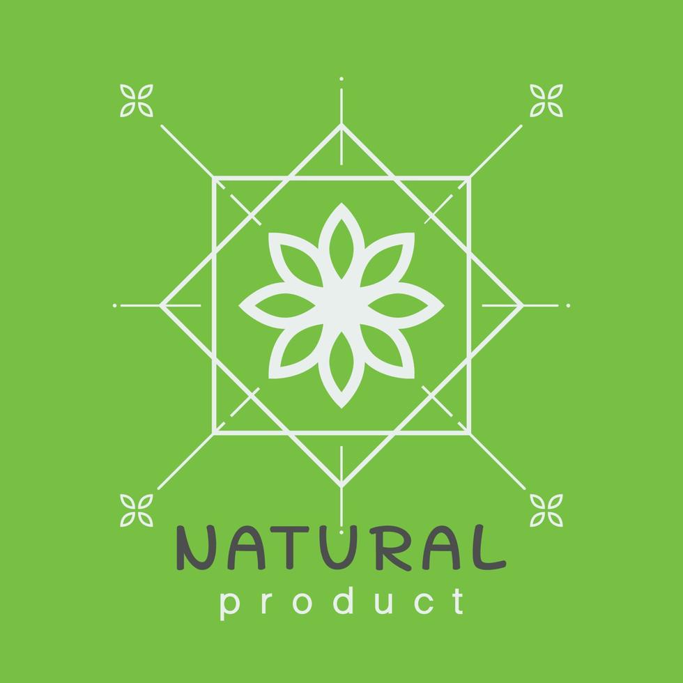 Natural product logo design template . Branch with green leaves vector