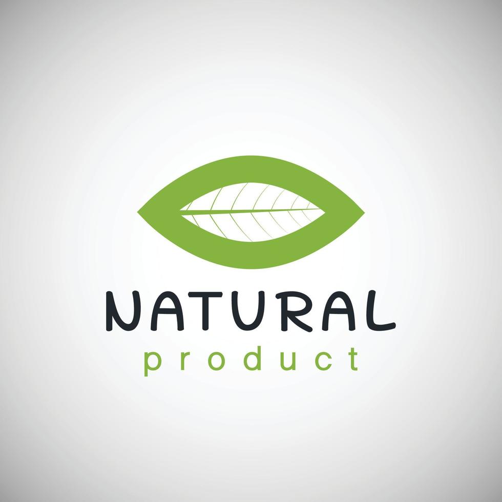 Natural product logo design template . Branch with green leaves vector