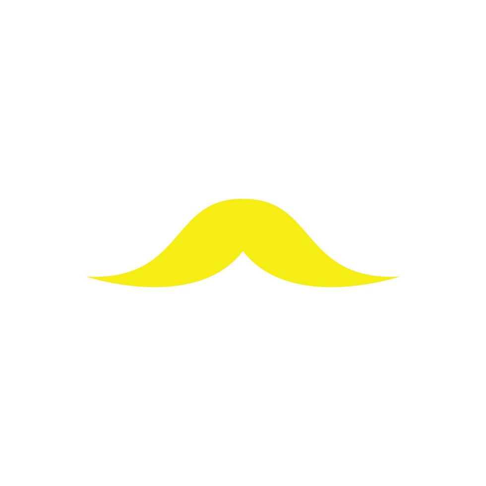 eps10 yellow vector Moustache solid art icon or logo isolated on white background. monochrome Hipster Mustache symbol in a simple flat trendy modern style for your website design, and mobile app