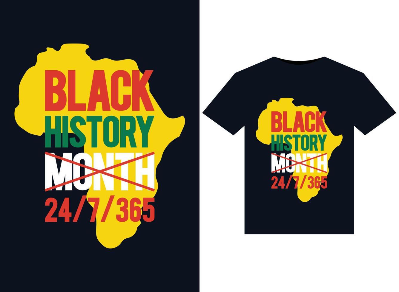 Black History Month illustrations for print-ready T-Shirts design vector