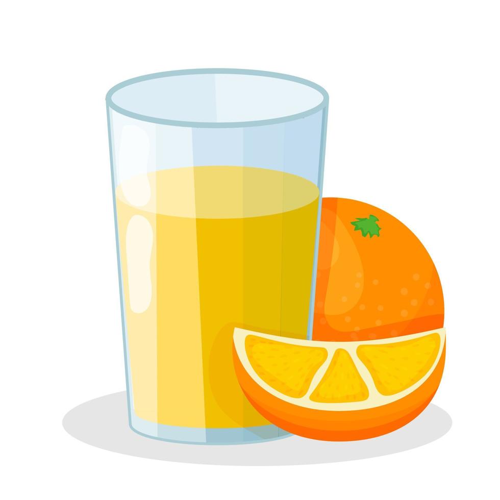 jugo de naranja saludable. desayuno. icono en estilo de dibujos animados. objeto aislado. vector