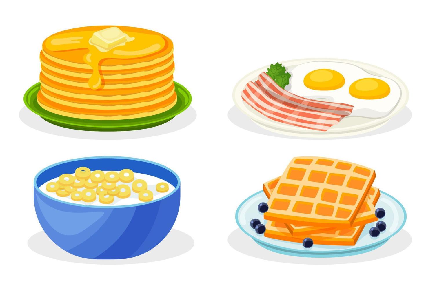 preparar el desayuno. copos con leche. gofres huevos revueltos. panqueques. icono en estilo de dibujos animados. objeto aislado. 19486830 Vector en Vecteezy preparar el desayuno. copos con leche. gofres huevos revueltos. panqueques. icono en estilo de dibujos animados. objeto aislado. 19486830 Vector en Vecteezy