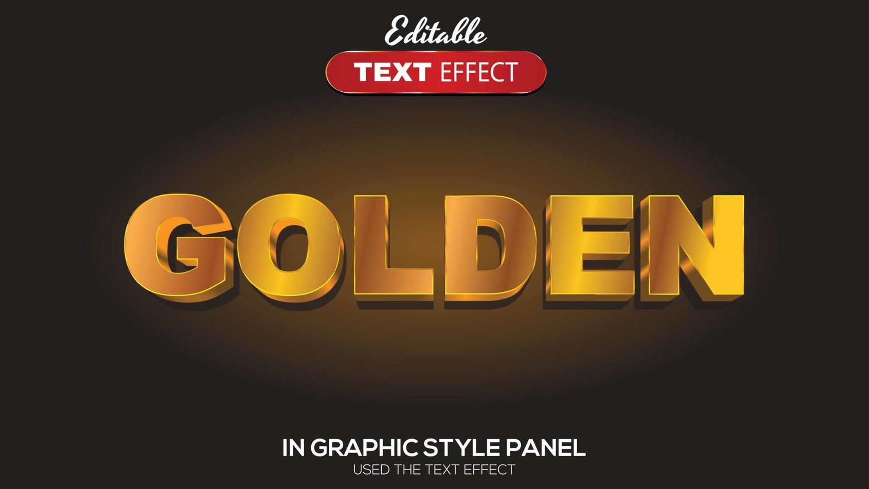 Efecto de texto editable en 3d tema dorado picante vector