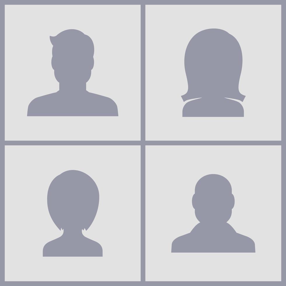 siluetas de perfil de personas. color azul diluido vector