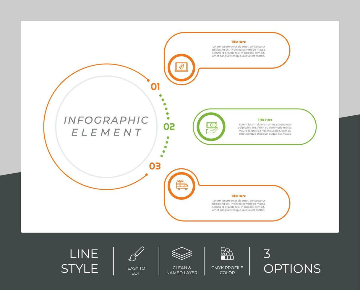 Workflow infographic vector design with 3 steps and modern design. Step infographic can be used for presentation, annual report, and business purpose.
