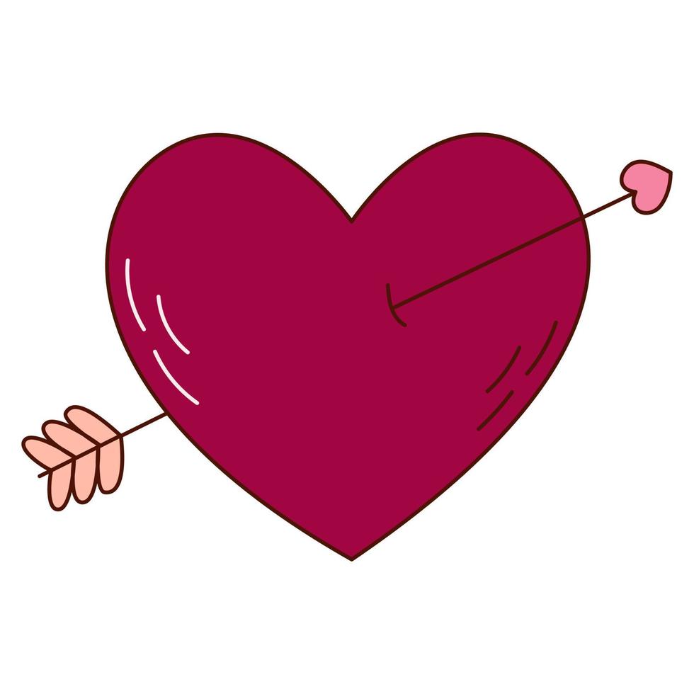 corazón dibujado a mano para el día de san valentín. elementos de diseño para carteles, tarjetas de felicitación, pancartas e invitaciones. vector