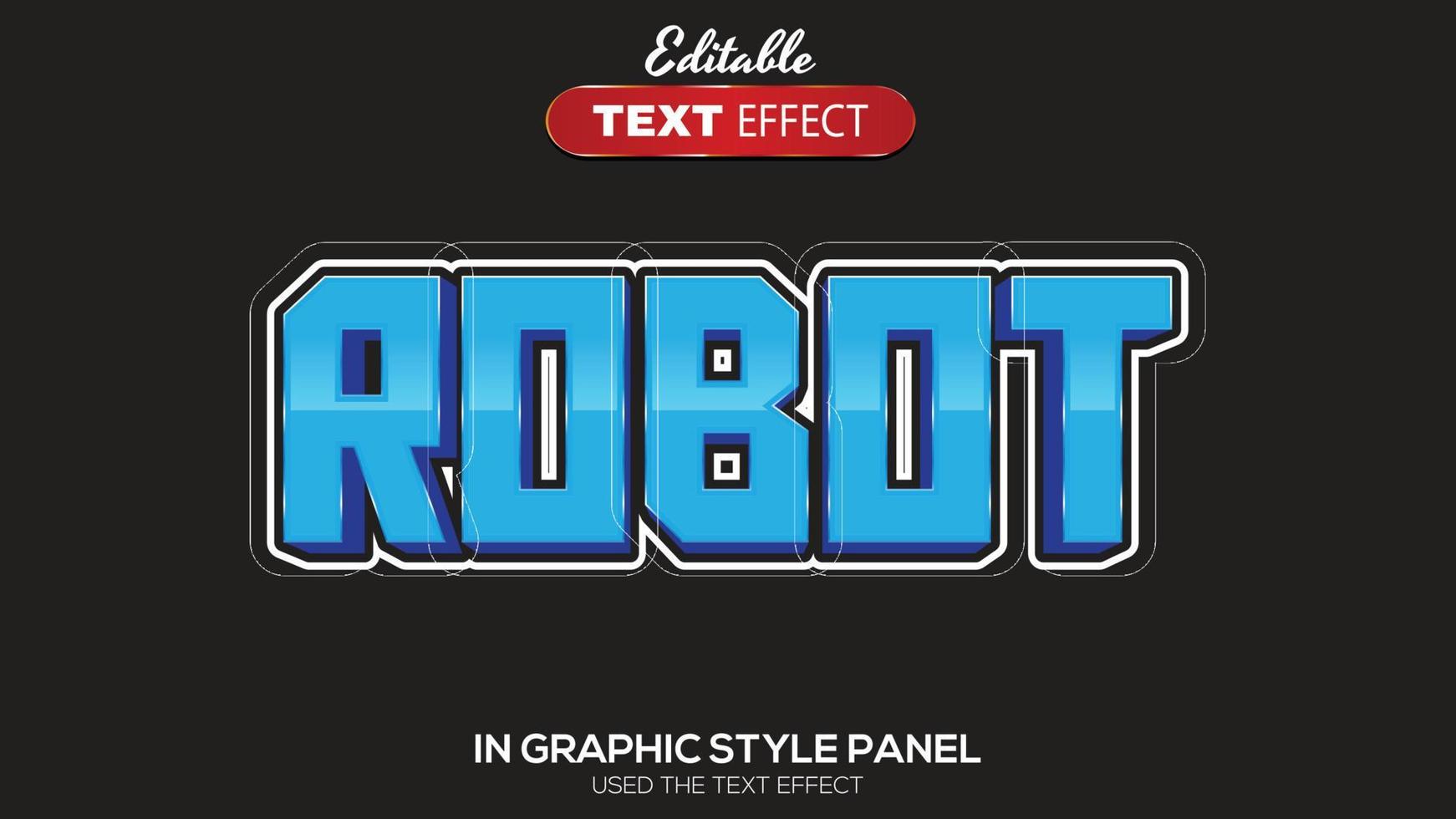 3D editable text effect robot theme vector