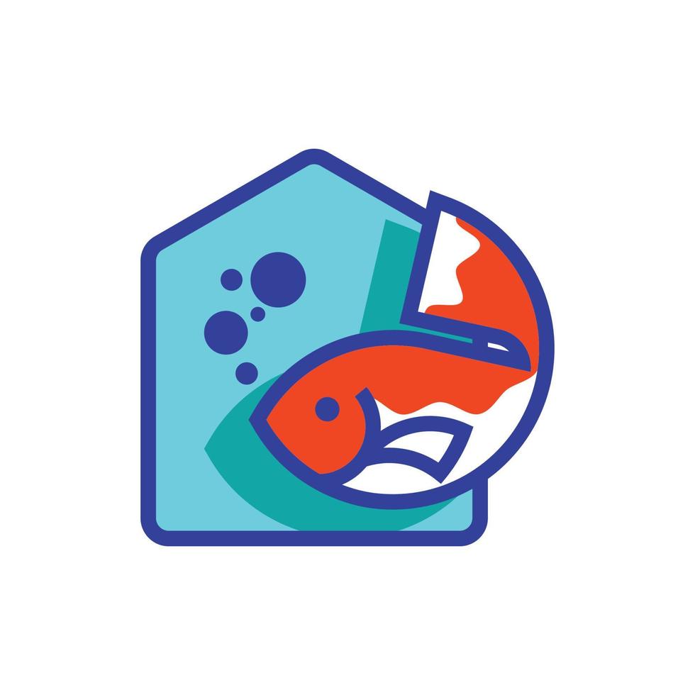 Icon House Fish Logo vector