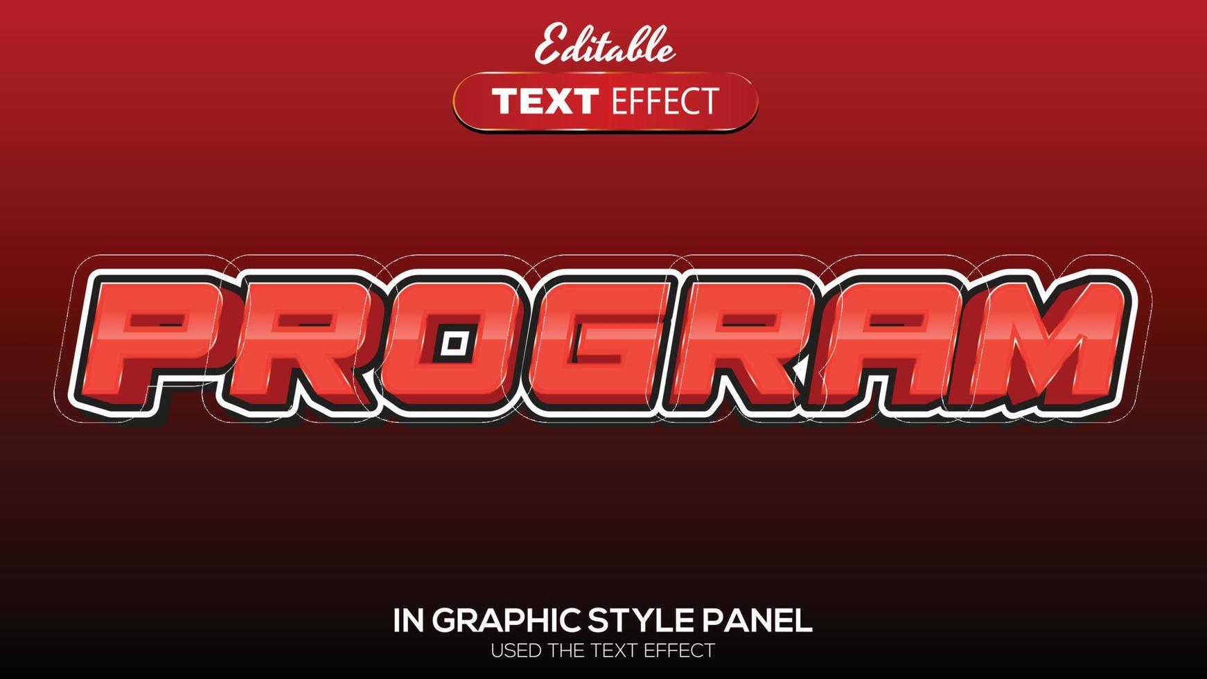 3D editable text effect program theme vector