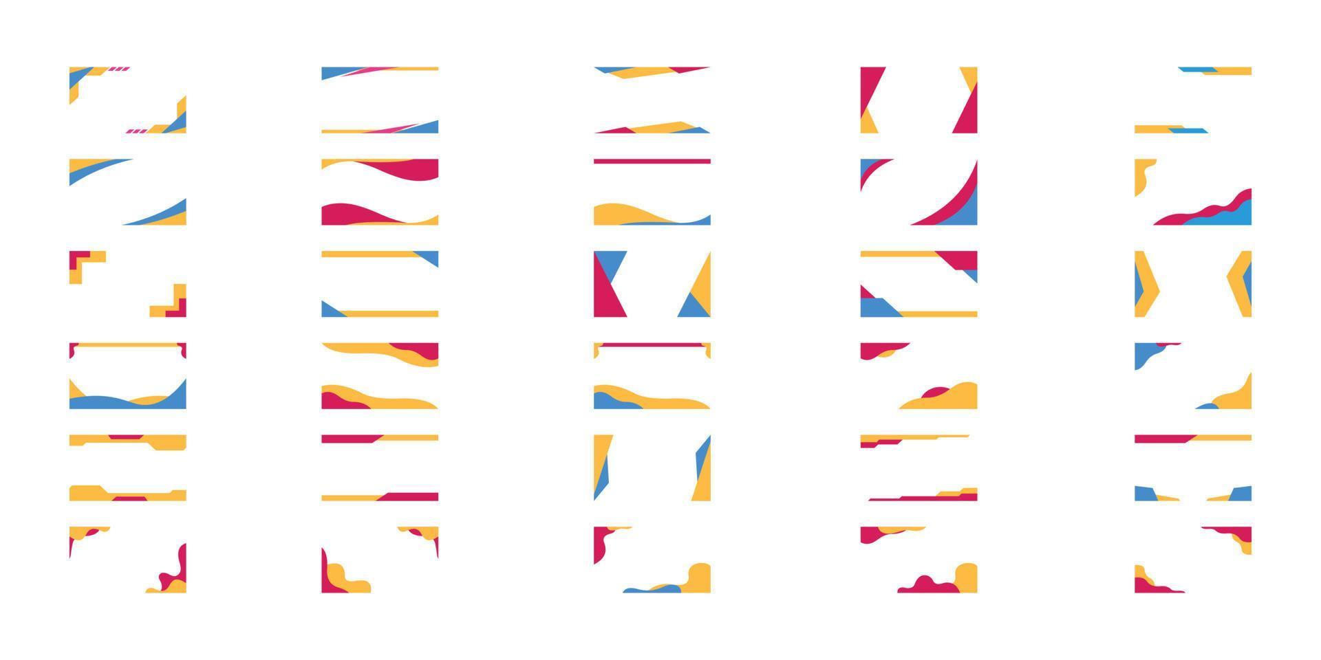 conjunto de vector de logotipo estético de elemento de marco