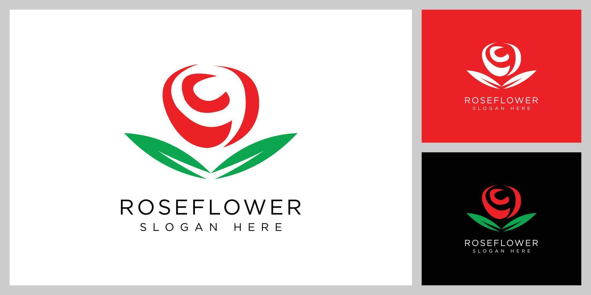 rose flower logo vector design